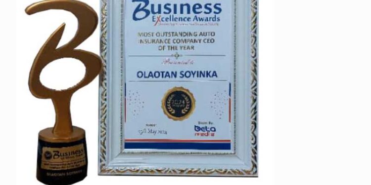 Soyinka Lifts 2024  Most Outstanding Auto Insurance CEO of The Year