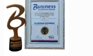 Soyinka Lifts 2024  Most Outstanding Auto Insurance CEO of The Year